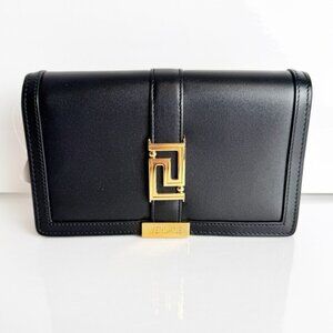 NWT Versace Grecca Goddess Mini Bag (without strap) Clutch in Black and Gold